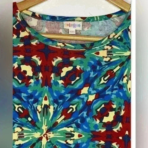 LULAROE Julia Kaleidoscopic Print Dress Multi Color Abstract. - Picture 5 of 6